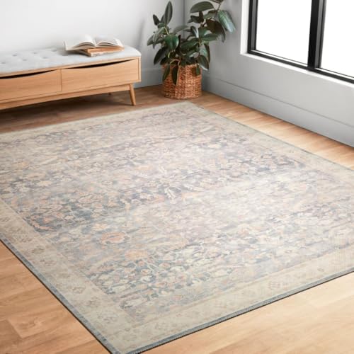 Loloi II Hathaway Collection HTH-02 Denim/Multi 2'6"x7'6" Runner Rug