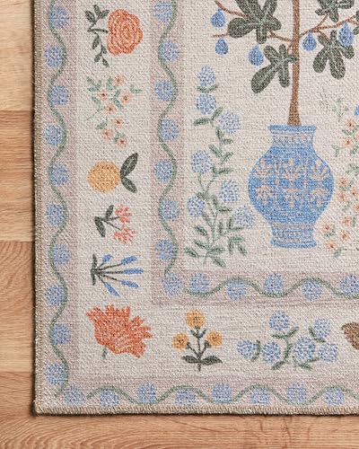 Loloi Rifle Paper Co. Menagerie Cream Area Rug 5'x7.5'