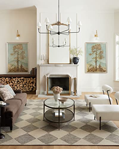 Chris Loves Julia Francis Beige/Charcoal Area Rug - 7'9 x 9'9