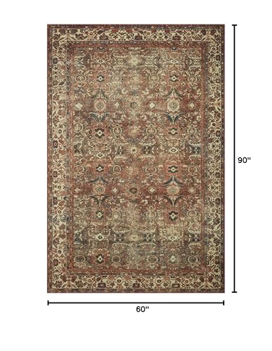 Loloi Magnolia Joanna Gaines Banks Collection Brick/Ivory Rug 5'0"x7'6"