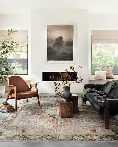 Loloi Magnolia LEA-03 Rust/Charcoal 7'6"x9'6" Area Rug by Joanna Gaines